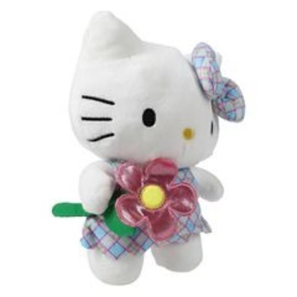 Hello Kitty Easter Plush Doll Kawaii Toy 2024 Plaid Flowers Sanrio New with‎ Tag - Picture 2 of 3
